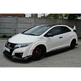 Накладка сплиттер на передний бампер вариант 2 на Honda Civic IX Type R